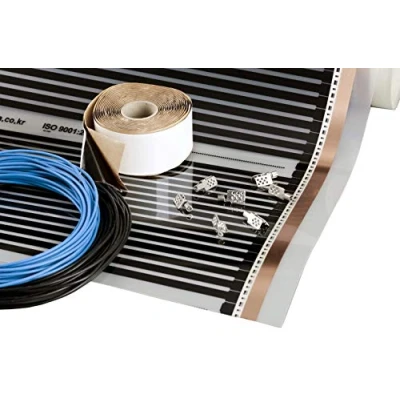 Immagine di Set Pellicola Riscaldante 150 220 W/m², 230V a Infrarossi Larghezza 50, 80, 100 cm Riscaldamento Elettrico Pavimento (13m², 220W/m², Larg. 50cm)