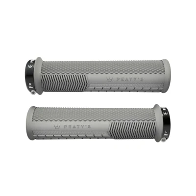 Immagine di Peaty&#039;s Monarch Grips Grigio/Knurl/Thin Race Control, resistente, ergonomica, comoda imbottitura per pollice, tutto il giorno, tutte le condizioni atmosferiche e terreni, MTB, enduro,