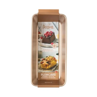 Immagine di Decora, 0070107 Stampo Gold Line Plumcake 29,5 X 14,8 6,5 cm, Ideale per Preparare dei Gustosi Plumcake, In Robusto Metallo Antiaderente