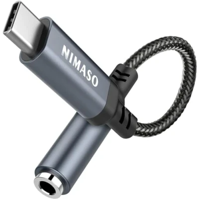 Immagine di NIMASO Adattatore USB C a Jack 3.5mm, Audio Aux in Kevlar Tessuto per Google Pixel 2/3/2XL/3XL,Huawei P40/P30/P20,Mate10/20 Pro,Samsung Galaxy S23/S22/S21,Xiaomi 8/NOTE 3,HTC U11
