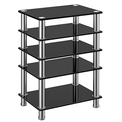 Immagine di Rfiver HIFI Supporto TV per Media Componente con 5 Ripiani in Vetro Temperato HF1002
