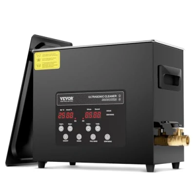 Immagine di VEVOR Pulitore ad Ultrasuoni 6L, Macchina per Pulizia Digitale 180W con Degasaggio Modalità Delicata, Industriale da 40kHz Timer e Riscaldatore Gioielli