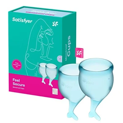 Immagine di Coppette Mestruali Satisfyer Feel Secure Azzurre