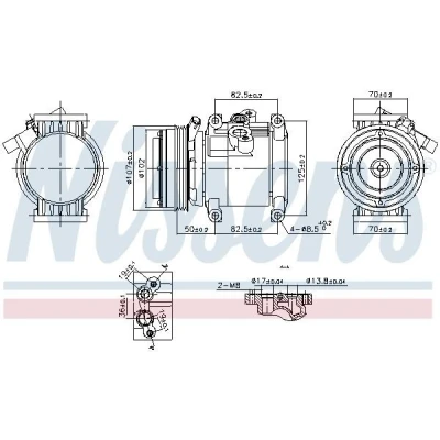 Immagine di NISSENS 891011 Compressore Aria Condizionata CSP11 12 PAG 46 YF R 134a CHEVROLET: Spark