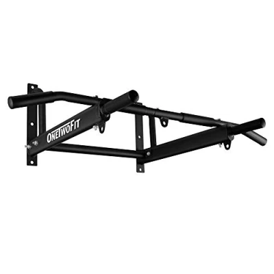 Immagine di ONETWOFIT Barra Trazioni per Parete, Sbarra a Muro Multifunzione, Multi Grip Pull Up Bar Addominali Workout, Chin TRX e Sacco da Boxe, Max 200KG OT103