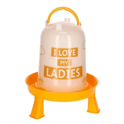 Immagine di Kerbl Abbeveratoio in plastica con Piedini Manico e Chiusura a baionetta per pollame (Pulcini/polli/Anatre) Arancione (3,0 l)