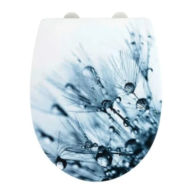 Immagine di Wenko Sedile WC Sereno, Superficie Strutturata, copriwater con Chiusura Ammortizzata Automatica, in termoplastica infrangibile, 36,5 x 45 cm, Multicolore