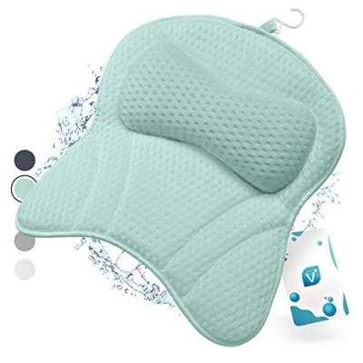 Immagine di Vesta+ cuscino vasca da bagno L Menta con ventose e ganci, test vincitore come cuscini per bagno, la