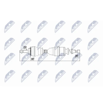 Immagine di NTY NPW RE 018 Albero motore / Semiasse Assale anteriore, anteriore Dx Cambio manuale RENAULT: CLIO 2, Kangoo I, I Express