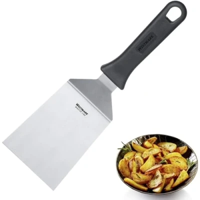 Immagine di Westmark Spatola da grill professionale, Angolata, Rigida, Compatta, Dimensione lama: 9 x 11,5 cm, Lunghezza: 29 Acciaio inox/Plastica, Master Line, Nero/Argento, 13442270