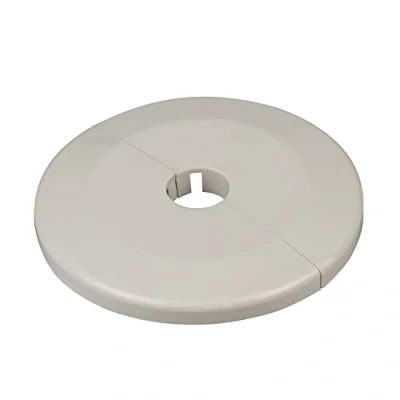 Immagine di 2 Pezzi rosette singole per termosifone, diametro esterno grande 65mm, rosetta copritubo, copri collari tubi, copritermosifone (12mm, bianco crema RAL 9001)