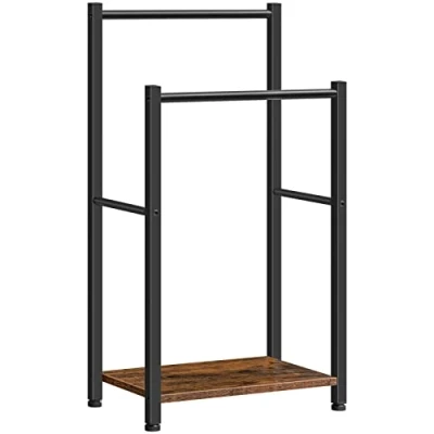 Immagine di HOOBRO Portasciugamani, Porta Asciugamani da Terra, 2 Bracci, Diverse Altezze, Organizzatore per Asciugamani, Bagno, Metallo, 42 x 24 80 cm, Stabile EBF02LB01