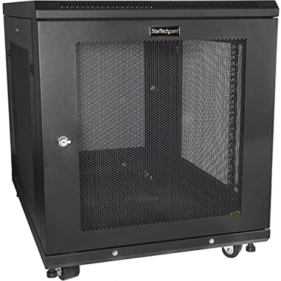 Immagine di StarTech.com Armadio Rack 19&quot; 12U su Ruote a 4 Montanti, Server Profondità Regolabile con Ripiano da 1U e Serratura