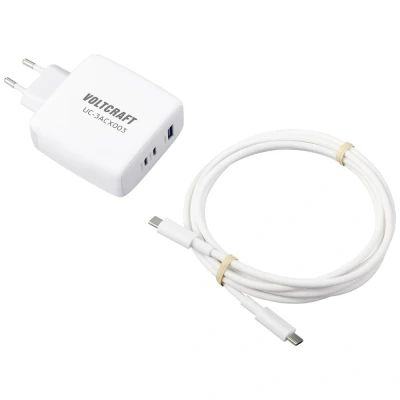 Immagine di VOLTCRAFT UC 3ACX003 Caricatore USB 120 W Ambiente interno Corrente di uscita max. 5 A Num. uscite: 3 x C®, GaN