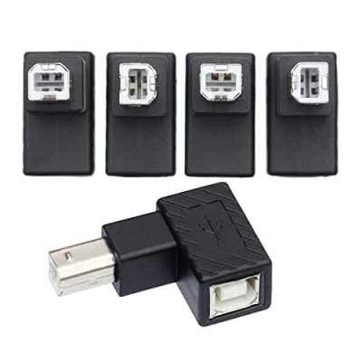 Immagine di chenyang 4 adattatori USB 2.0 tipo B maschio a femmina estensione orizzontale verticale angolato di 90 gradi per scanner dischi