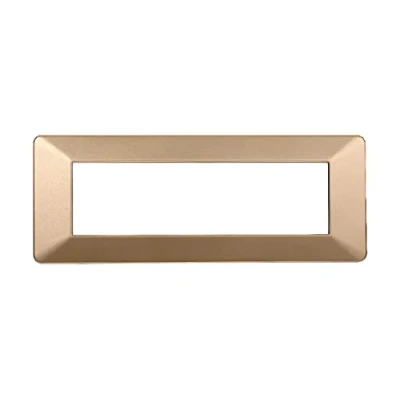 Immagine di Placca Compatibile Con Vimar Plana, Placche In Plastica, 1 Pezzo (7 Posti/Moduli,Oro)