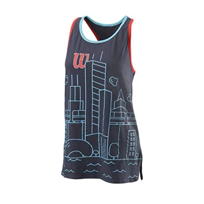 Immagine di Wilson CHI COTTON TANK, Canotta da donna, Cotone, Grigio azzurro (Outer Space), Taglia S, WRA792801SM