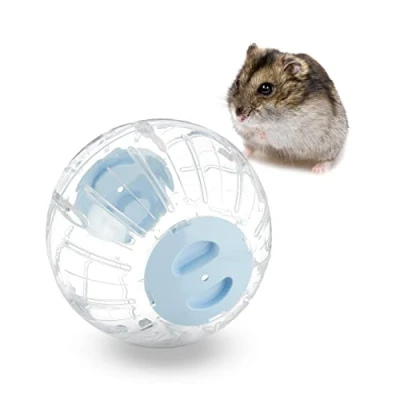 Immagine di Relaxdays Palla per Criceti, Sfera da Ø 18,5 cm, Giocattolo Topi, in Plastica, Hamster Ball, Trasparente Azzurro