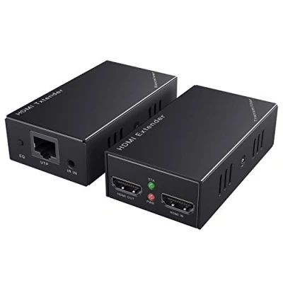 Immagine di Extender HDMI IR, 1080P a 60Hz con uscita locale, estende la trasmissione fino 50 m di lunghezza su cavo CAT5e/CAT6/CAT7, un adattatore alimentazione