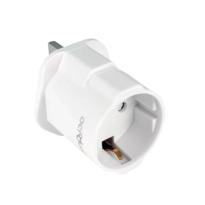 Immagine di OcioDual Adattatore da Europa a Regno Unito, viaggio, Spina tipo C, e F G, Modello YD 1310, 250 V/13 Bianco, Convertitore 2 pin 3 pin, Certificazione CE/RoHS