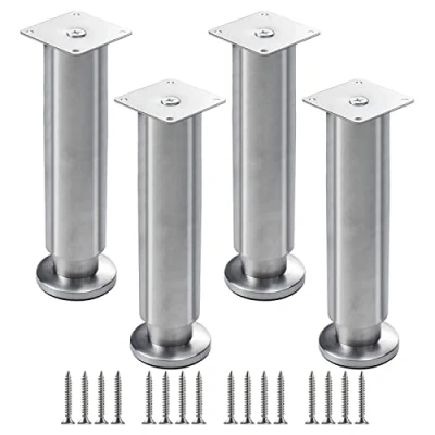 Immagine di gambe per tavolo piedi mobili Set di 4 mobili, piedini regolabili armadio in acciaio inossidabile, gamba supporto divano ricambio resistente,