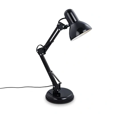 Immagine di Briloner lampada da scrivania retro, tavolo con interruttore on off, comodino braccio regolabile, luce per lettura, attacco E14, 546x224 mm (PxH), metallo, Nero