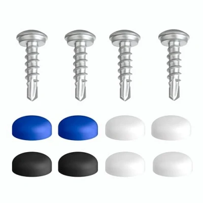 Immagine di Set di 4 viti per targa con punta e tappi targa, 5 fissaggio da 19 mm, copertura [discreti sicuri]