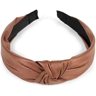 Immagine di styleBREAKER cerchietto per capelli da donna con nodo in finta pelle, stile retro, fascia capelli, headband 04026046, colore:Cognac