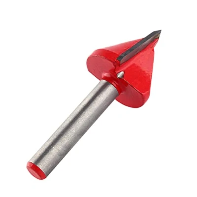 Immagine di Fresa in Acciaio al Tungsteno CNC per Incisioni Sharp V Groove Bit End Mill 60 Gradi 6 mm Shank 22 Cutter Dia 3D Sign Making Incisione Lavorazione del Legno Rosso