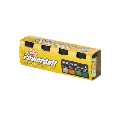 Immagine di Berkley PowerBait Trout Dough Season Pack, 4 colori e sapori per la pesca alla trota tutto l&#039;anno, esche profumate modellabili laghi, fiumi torrenti, tutti i livelli di abilità, invernale