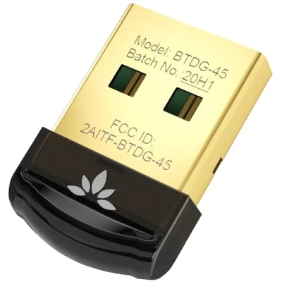 Immagine di Avantree DG45 Bluetooth 5.0 USB Dongle, Ricevitore Adattatore Chiavetta per PC Laptop, Trasferimento Wireless Cuffie Altoparlanti, Tastiera Mouse Stampanti, Windows 11/10/8.1/8