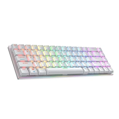 Immagine di Ranked G65 Guardian 65% Low Profile Telaio in Alluminio Hot Swap 68 Tasti RGB Cavo USB Per Mac, PC Windows QWERTY ANSI US (Bianco, Gateron Red)