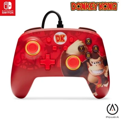Immagine di PowerA controller cablato avanzato per Nintendo Switch Muscolo di Donkey Kong, gamepad, gioco, cablato, licenza ufficiale