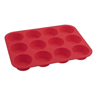 Immagine di Dr. Oetker stampo per muffin, 12 tazze, 34 x 26 3 cm, Flexible Love, silicone in platinico di alta qualità, con proprietà antiaderenti (colore: rosso), quantità: 1