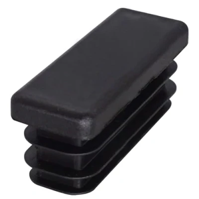 Immagine di SKIR&#039;CO tappi rettangolari in plastica, 15 x 40 mm, per tubi opachi, inserti rettangolari, pali di recinzione, nero RAL 9005, 20 pezzi