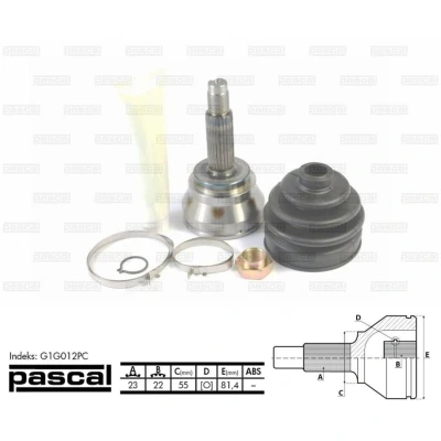 Immagine di PASCAL G1G012PC Kit Giunto Omocinetico lato ruota