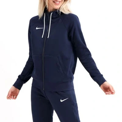 Immagine di Nike Performance W NK FLC PARK20 FZ Hoodie Felpa con zip, Donna, Taglia: Large, Obsidian / white