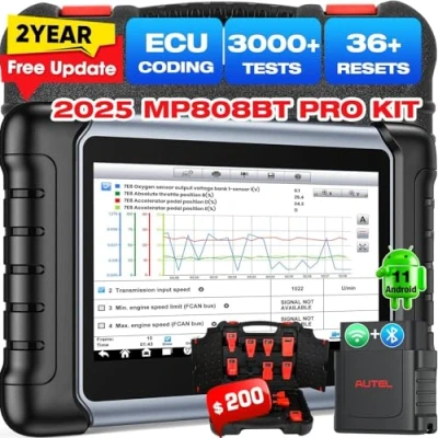 Immagine di Autel MaxiPRO MP808BT PRO KIT, Aggiornamento di 2 Anni [700], 2024 Stessa Codifica ECU MK906 PRO/ MS906BT, Controllo Bidirezionale, 30+ Servizio, Android 11.0, MS906 MP808S MP808