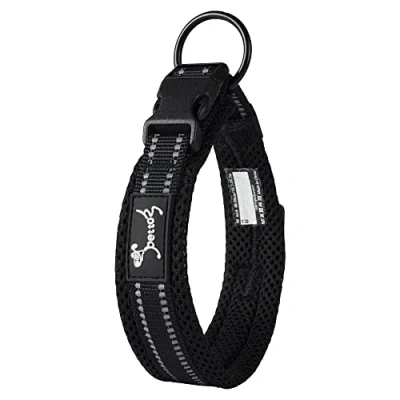 Immagine di PETTOM Collare Cane Cani Cuccioli Piccola Taglia Media Grande con Targhetta Nome Riflettente Morbido Regolabile Imbottito Sicurezza Nylon Resistente Traspirante (Nero S)