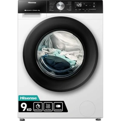 Immagine di Hisense WF3S9043BW3, Lavatrice, 9 kg, Classe A 30%/D, 1400 Giri/min, Larghezza 60 cm, 14 programmi, Bianco