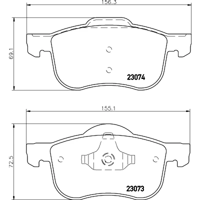 Immagine di HELLA 8DB 355 008 851 Kit pastiglie freno Non predisposto per contatto segnalazione usura VOLVO: V70 2, S60 I, XC70 I Cross Country