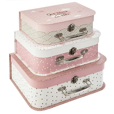 Immagine di ATMOSPHERA CREATEUR D&#039;INTERIEUR Set di 3 astucci Rosa Douceur l24 27 30cm