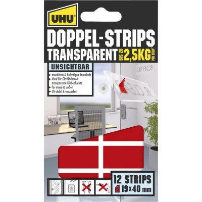 Immagine di UHU 45515 #####Doppelseitige Klebestrips UHU® Trasparente (L x L) 40 mm 19 12 pz.