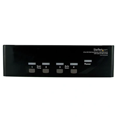 Immagine di Startech.Com Switch Kvm Doppio Monitor VGA DVI 4 Porte USB con Audio e Hub 2.0