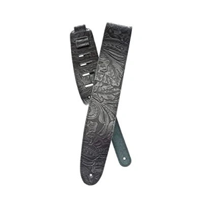 Immagine di Planet Waves 25LE00 Tracolla per Chitarra, in Pelle, Lavorata a Sbalzo, Nero goffrato