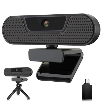 Immagine di VIZOLIKN W4GS 2K webcam PC con Microfono, HD 1080P 60FPS, Auto Focus, Microfono Riduzione Rumore, Correzione Luce, plug &amp; play, Treppiede, per Live Streaming, Videochiamate, Conferenza e Studio