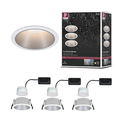 Immagine di Paulmann 93410 Cole Coin Lampada da incasso Kit 3 LED (monocolore) 6 W Bianco, Argento