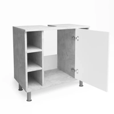 Immagine di Vicco Mobile sottolavabo per bagno Fynn, Calcestruzzo/Bianco, 60 x 54 cm