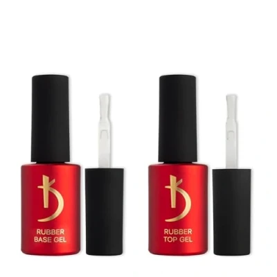 Immagine di Kodi Professional Rubber Base e Top Coat Semipermanente Smalto per Unghie Gel Polish UV LED Soak Off Manicure Kit (2 * 7 ml)