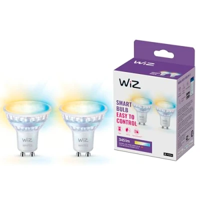 Immagine di WiZ 8720169076709 LED (monocolore) ERP F (A G) GU10 Riflettore 4.7 W Da bianco caldo a freddo 2 pz.